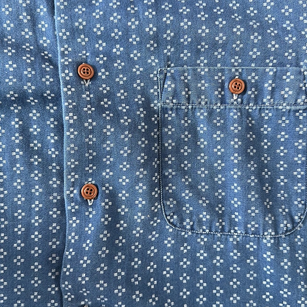 Faherty Blue Patterned Casual Button Down Shirt - image 3
